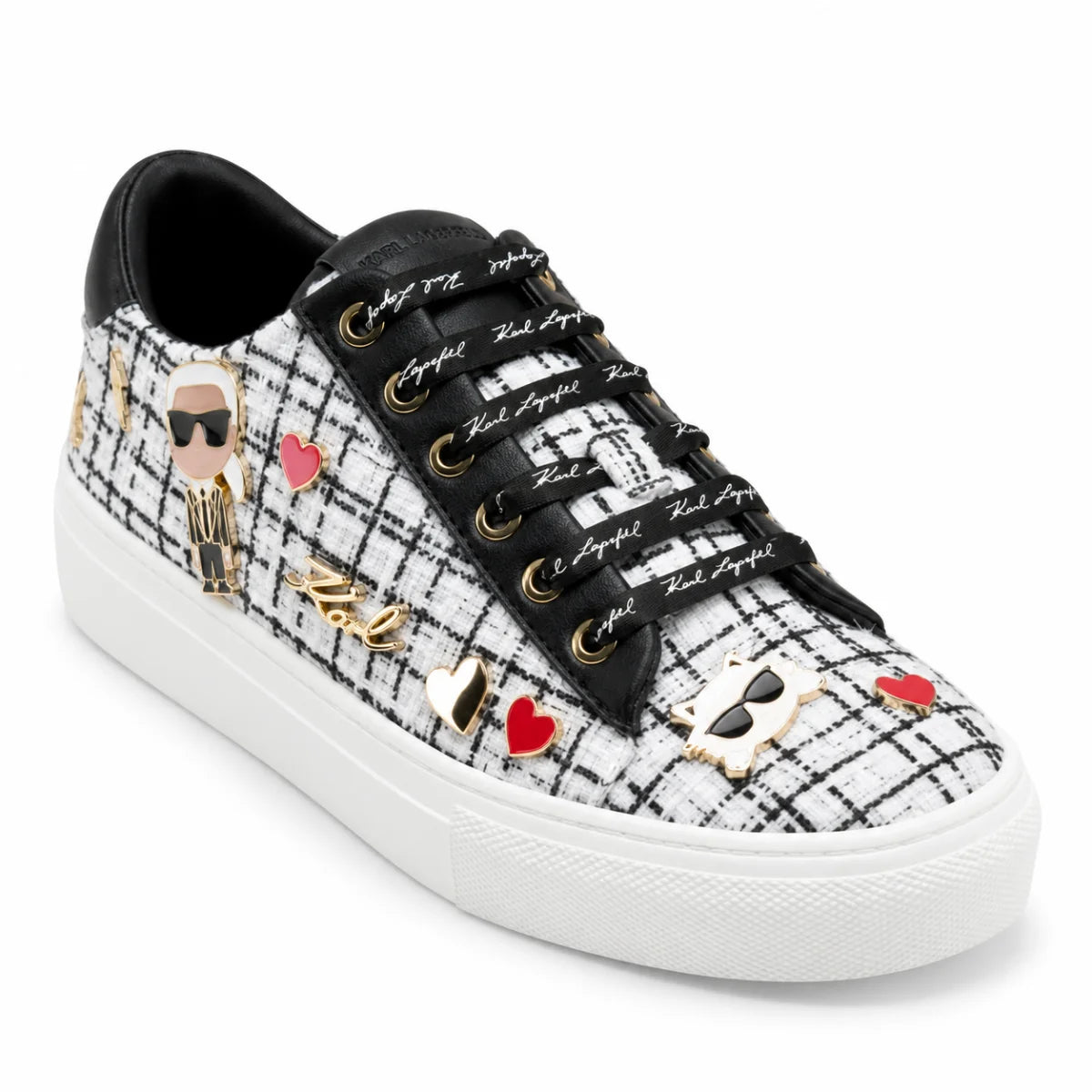 KARL LAGERFELD PARIS Cate Pin Logo Sneakers Women - WHTBLK