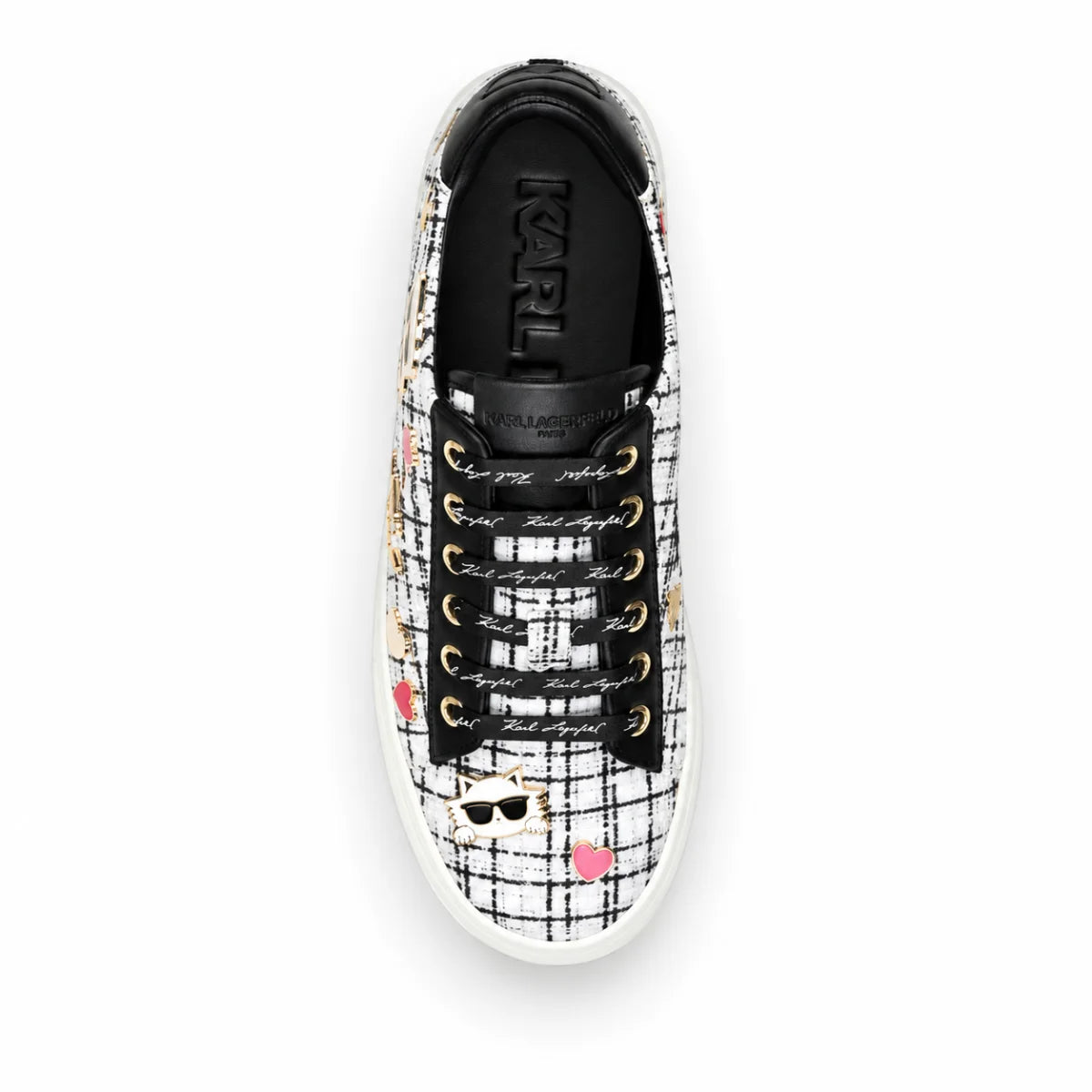 KARL LAGERFELD PARIS Cate Pin Logo Sneakers Women - WHTBLK