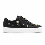 KARL LAGERFELD PARIS Cate Pins Black Tennis Shoes Sneaker Women-BLK - Black / 35