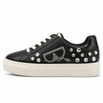 KARL LAGERFELD PARIS Cate Pins Black Tennis Shoes Sneaker Women- BLK - Black / 35