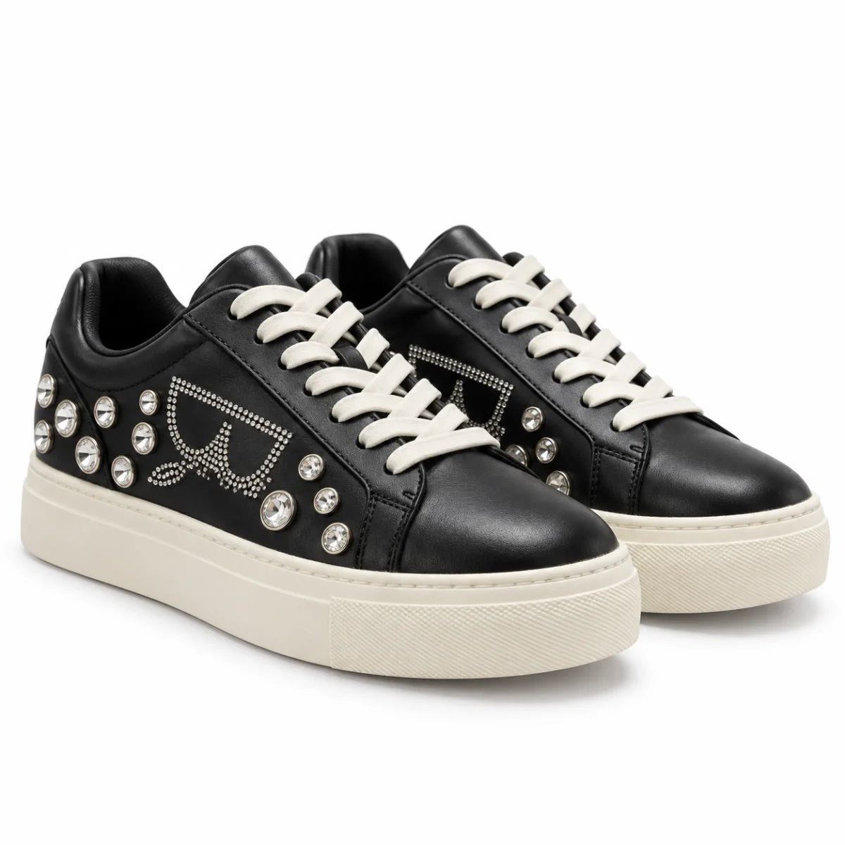 KARL LAGERFELD PARIS Cate Pins Black Tennis Shoes Sneaker Women- BLK