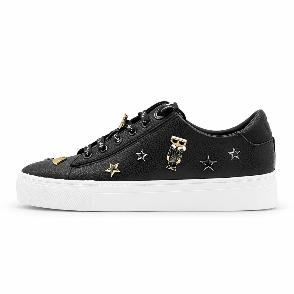 KARL LAGERFELD PARIS Cate Pins Black Tennis Shoes Sneaker Women-BLK