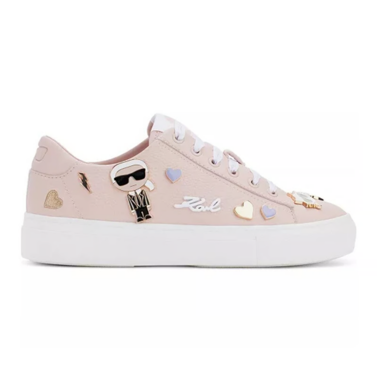 KARL LAGERFELD PARIS Cate Pins Cute Logo Sneakers Women - PNK - Pink / 35