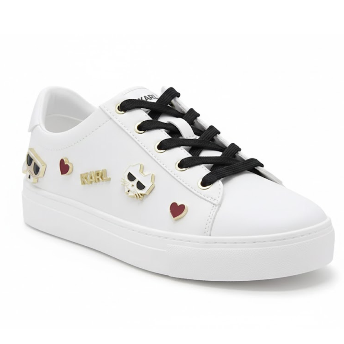 KARL LAGERFELD PARIS Cate Pins Cute Logo Sneakers Women - WHT