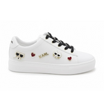 KARL LAGERFELD PARIS Cate Pins Cute Logo Sneakers Women - WHT - White / 35