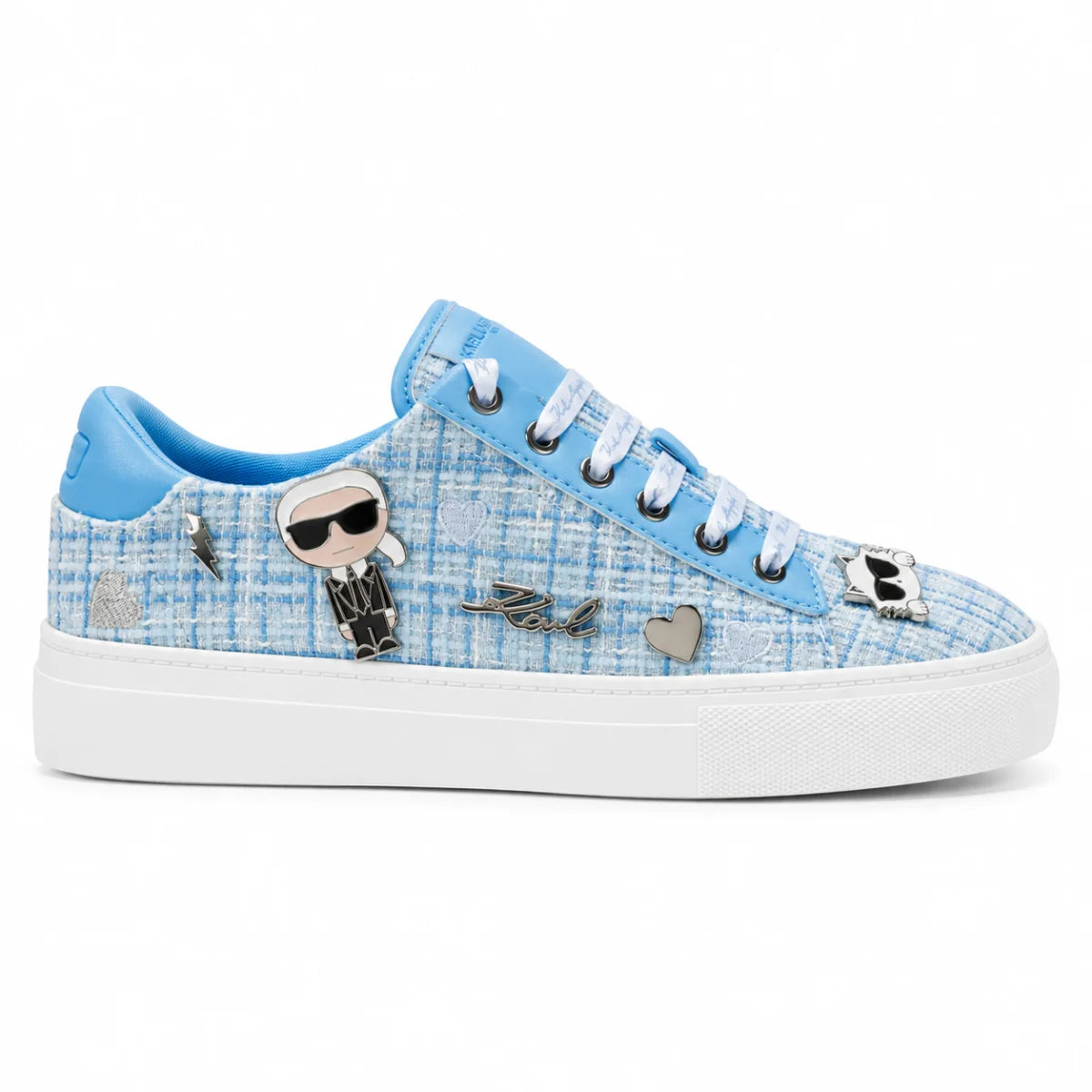 KARL LAGERFELD PARIS Cate Pins Lace-Up Sneakers-Women - BLU - Blue / 35