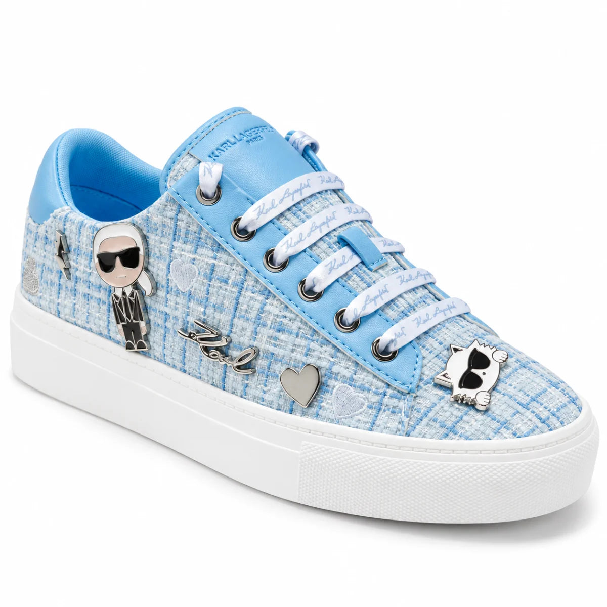 KARL LAGERFELD PARIS Cate Pins Lace-Up Sneakers-Women - BLU