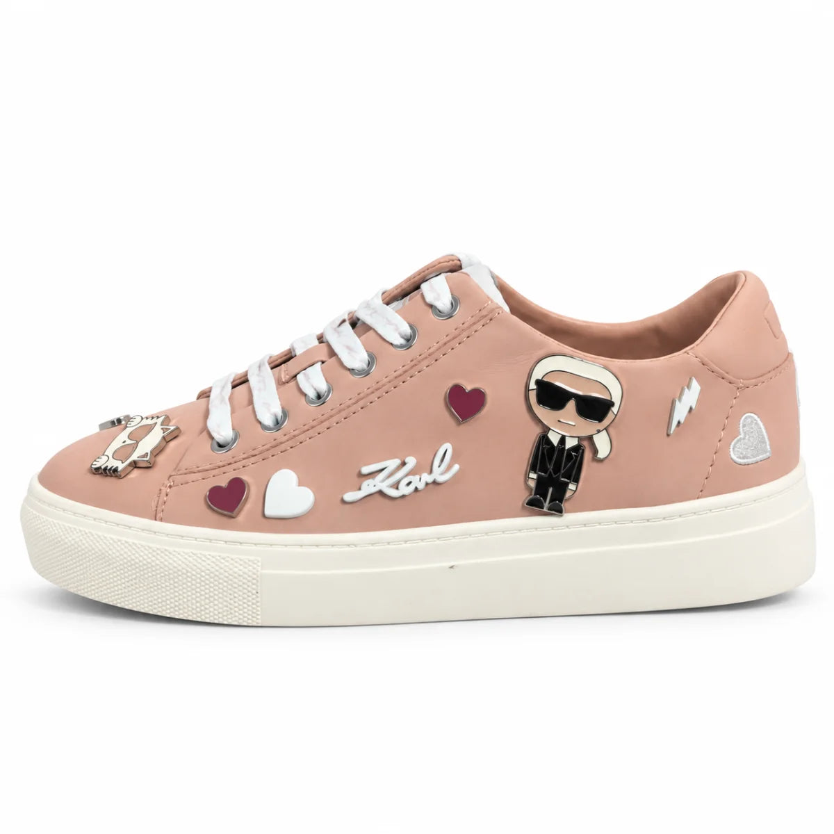 KARL LAGERFELD PARIS Cate Pins Lace Up Sneakers Women - PNK - Pink / 35