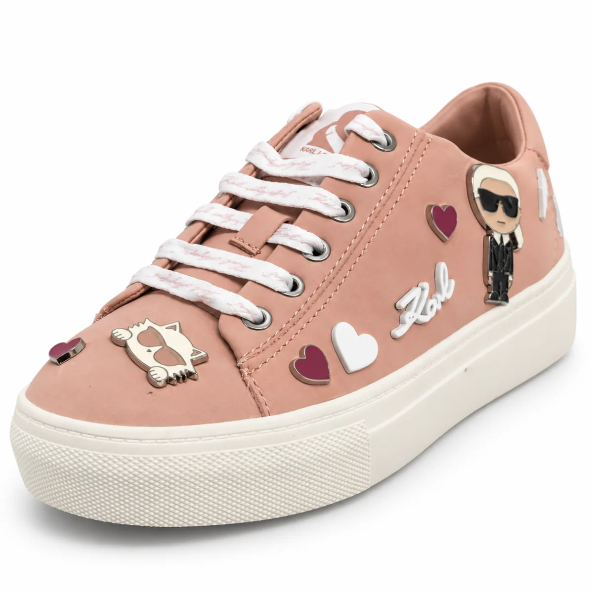KARL LAGERFELD PARIS Cate Pins Lace Up Sneakers Women - PNK