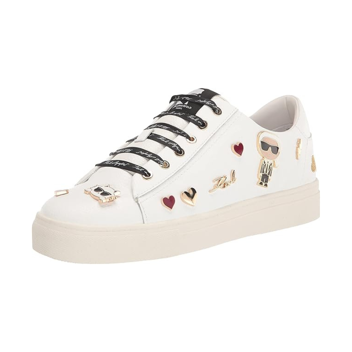 KARL LAGERFELD PARIS CATE PINS LACE UP Sneakers Women - WHT