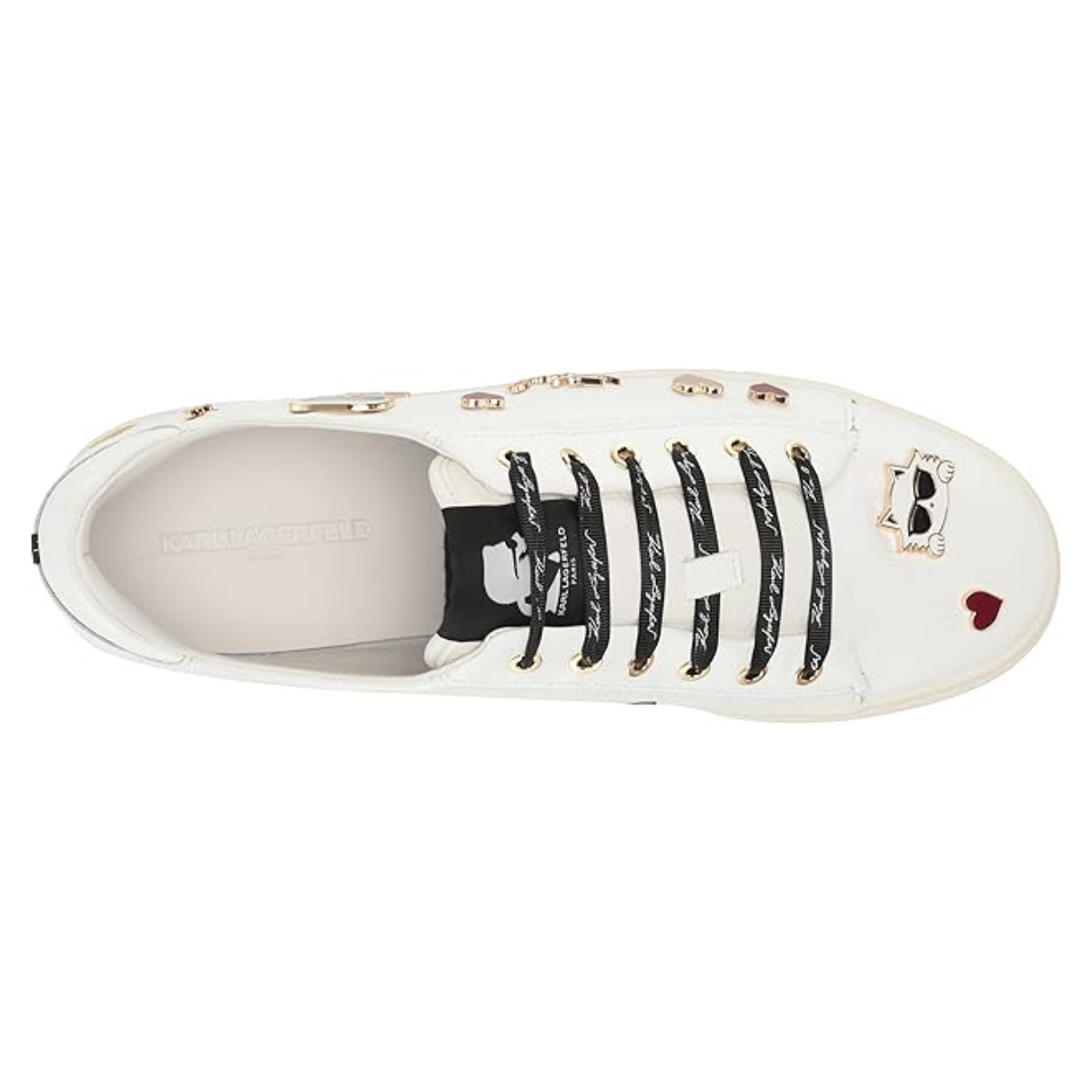 KARL LAGERFELD PARIS CATE PINS LACE UP Sneakers Women - WHT