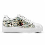 KARL LAGERFELD PARIS Cate Pins Lace Up Sneakers -Women -WHT - White / 35