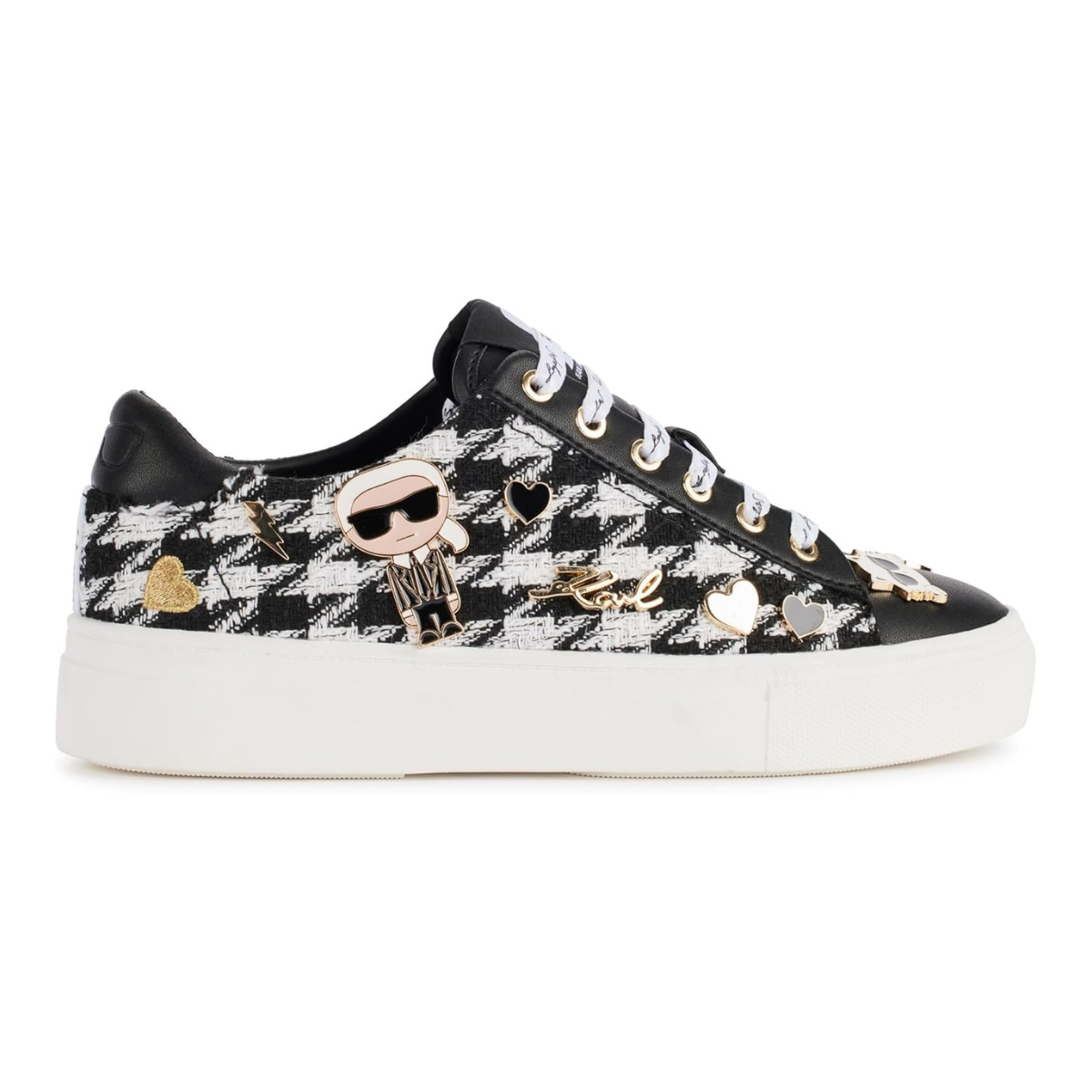 KARL LAGERFELD PARIS CATE PINS LACE UP2 Sneakers Women - BLKWHT - Black-White / 35
