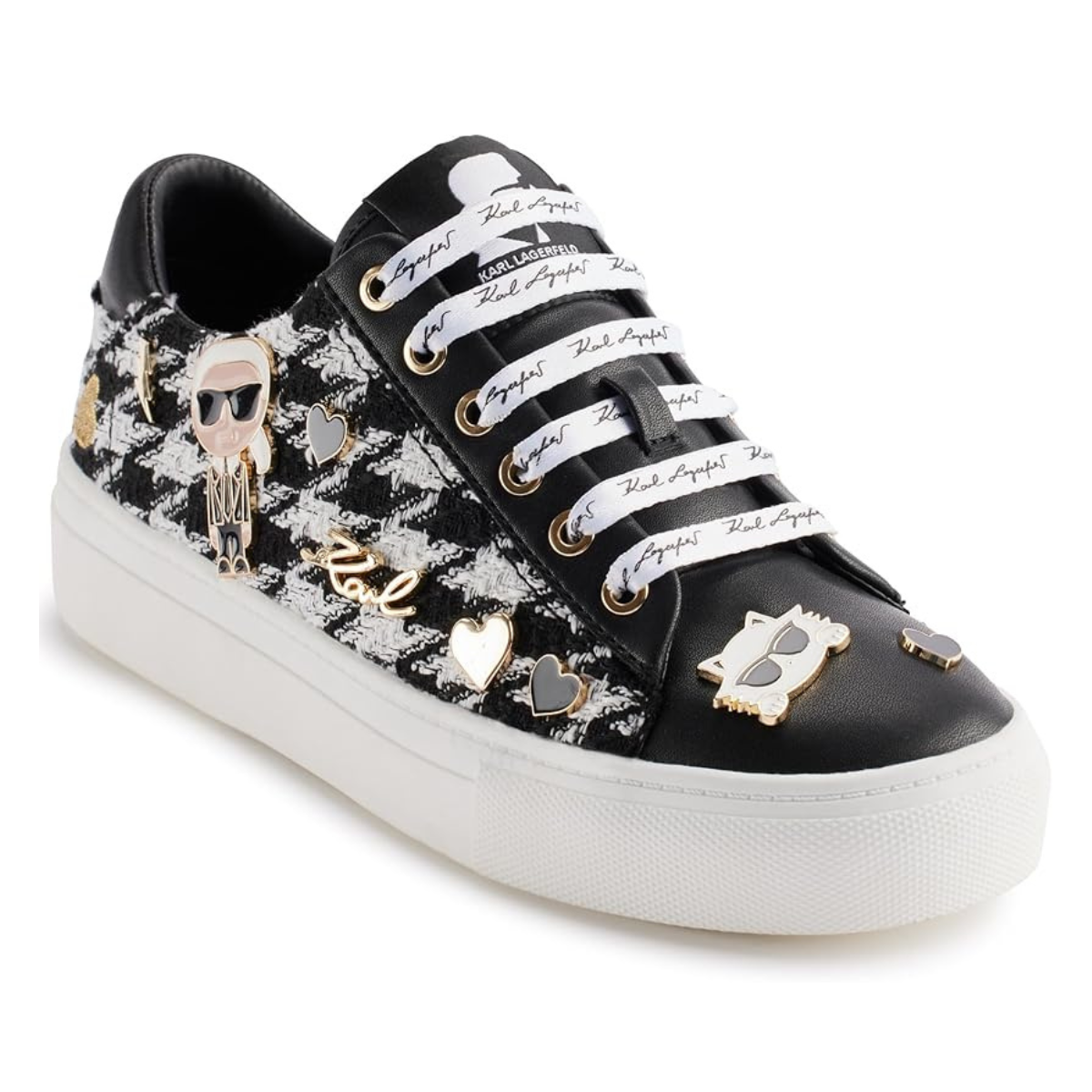 KARL LAGERFELD PARIS CATE PINS LACE UP2 Sneakers Women - BLKWHT