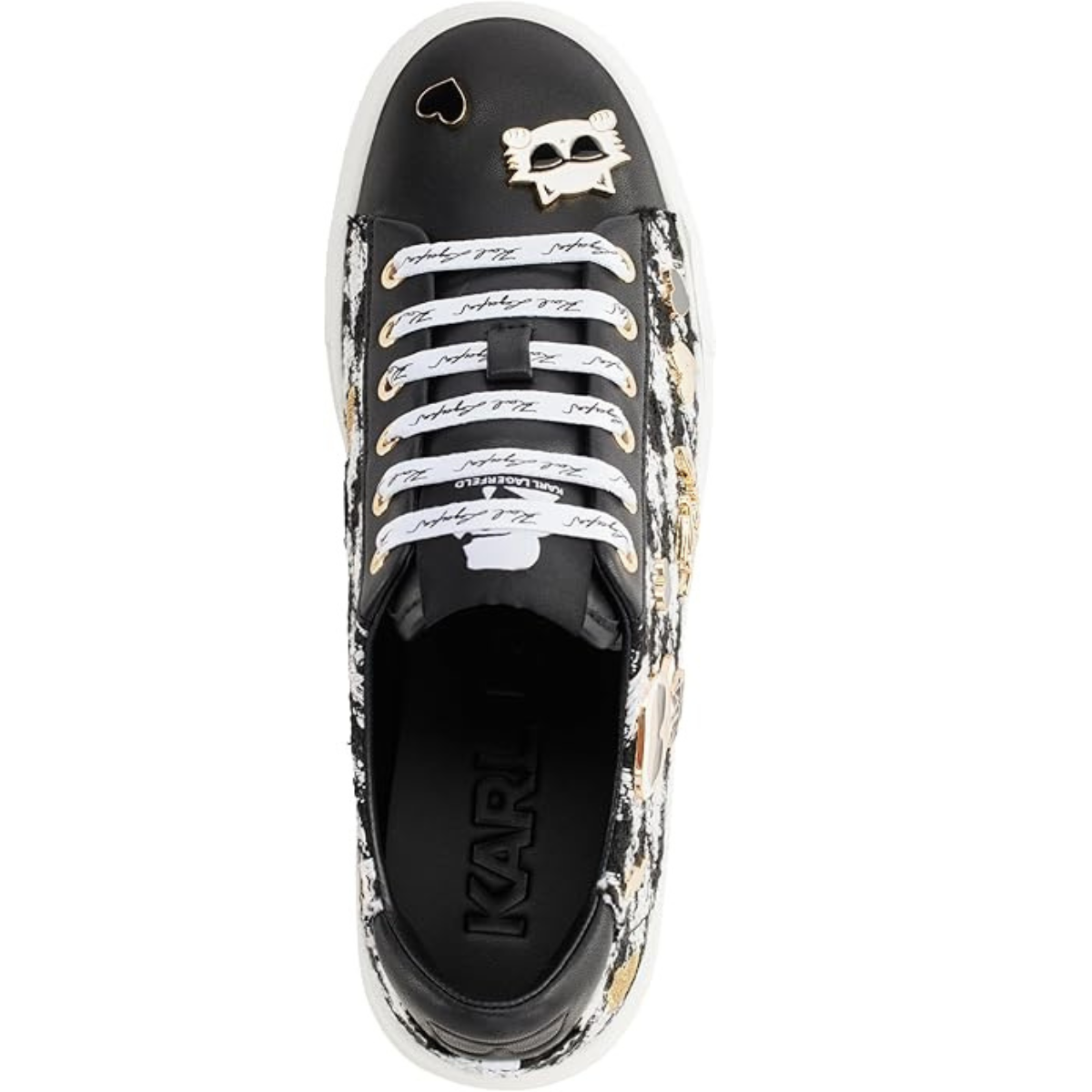 KARL LAGERFELD PARIS CATE PINS LACE UP2 Sneakers Women - BLKWHT