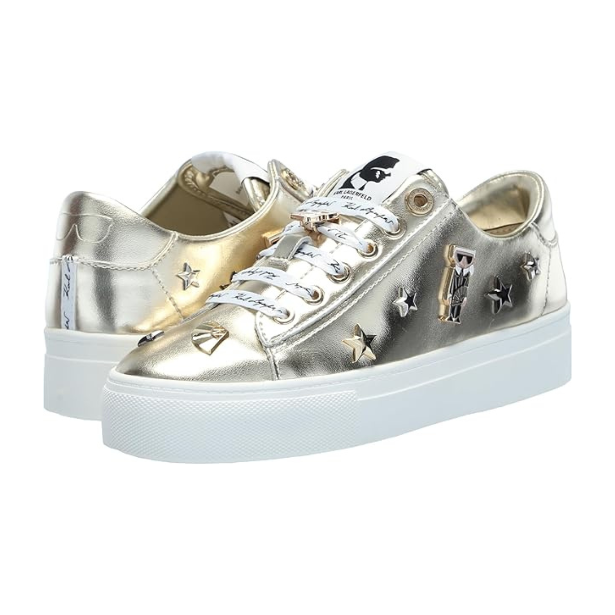 KARL LAGERFELD PARIS Cate Pins Sneakers Women - GLD - Gold / 35