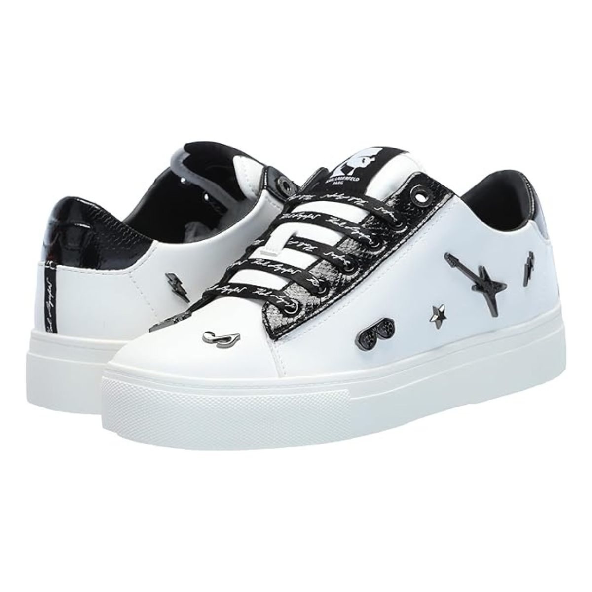 KARL LAGERFELD PARIS Cate Pins Sneakers Women - WHTBLK - White-Black / 35