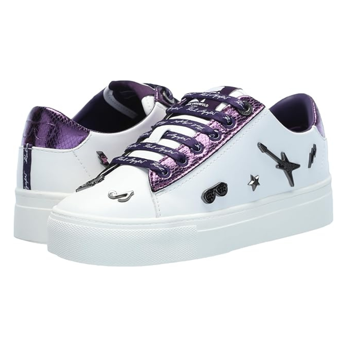 KARL LAGERFELD PARIS Cate Pins Sneakers Women - WHTPUR - White-Purple / 35