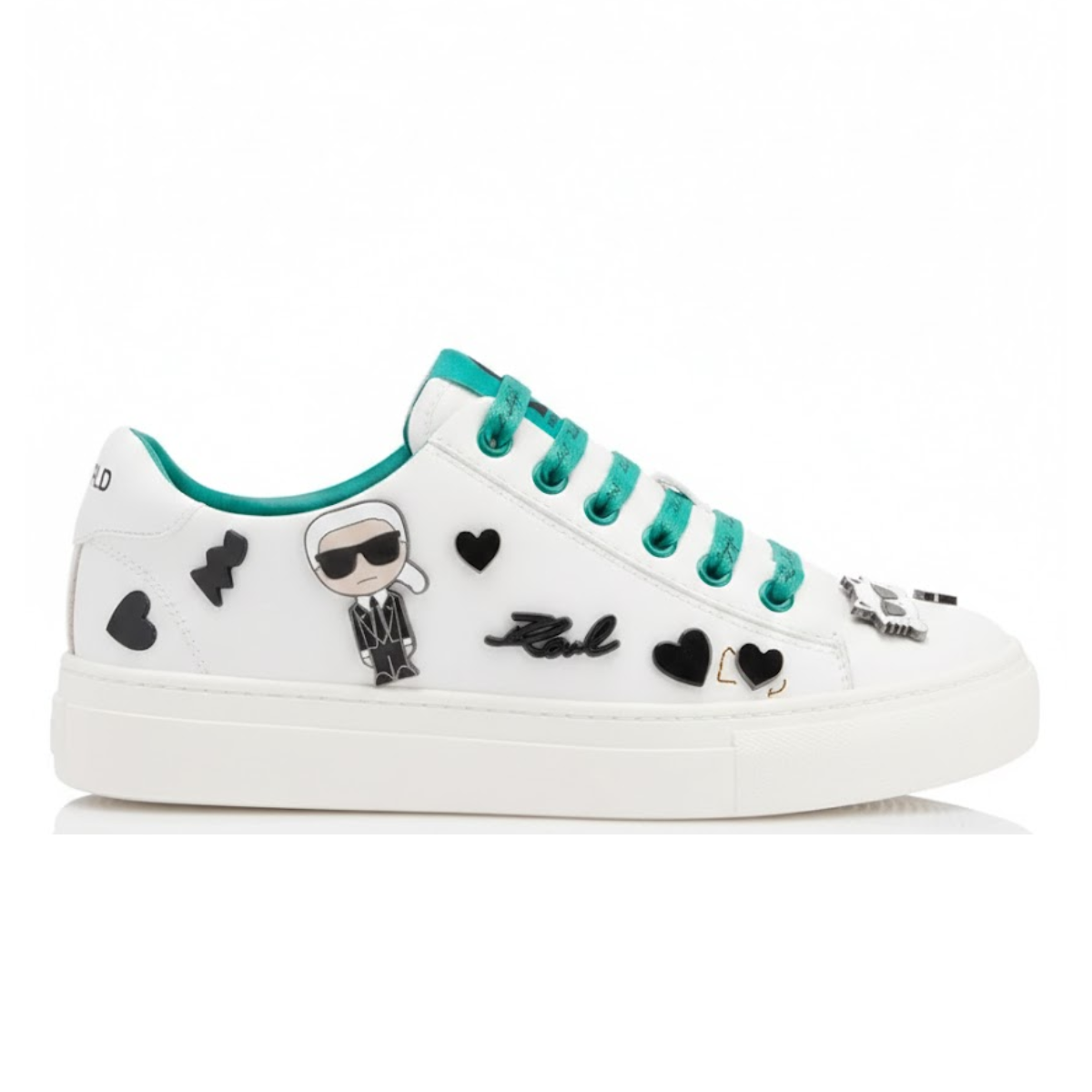 KARL LAGERFELD PARIS Cate Pins2 Sneakers Women - WHTGRN - White-Green / 35