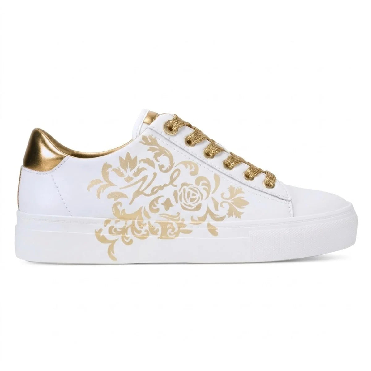 KARL LAGERFELD PARIS Cate Rococo Lace Up Sneaker Women - WHT - White / 35