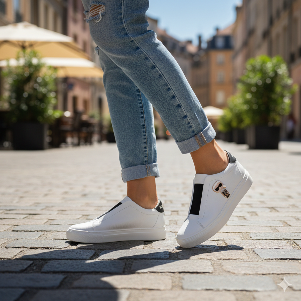 KARL LAGERFELD PARIS Ceci Slip On Sneakers Women - WHT