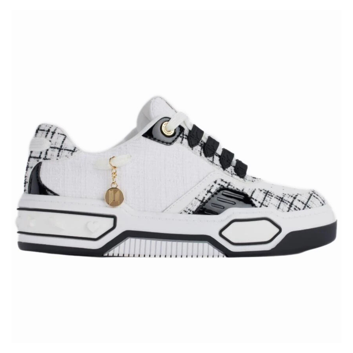 KARL LAGERFELD PARIS Charna Lace Up Sneakers Women - WHTBLK - White-Black / 35