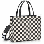 Karl Lagerfeld Paris Checkered Karl & Choupette Satchel Bag - WHTBLK - White-Black
