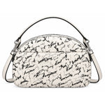 Karl Lagerfeld Paris Choupette Scribble Print Dome Crossbody Bag – Ivory & Black - White-Black