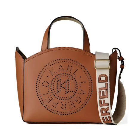 Karl Lagerfeld Paris Circle SM Tote Perforated Handbag 231W3052-TAN - Tan