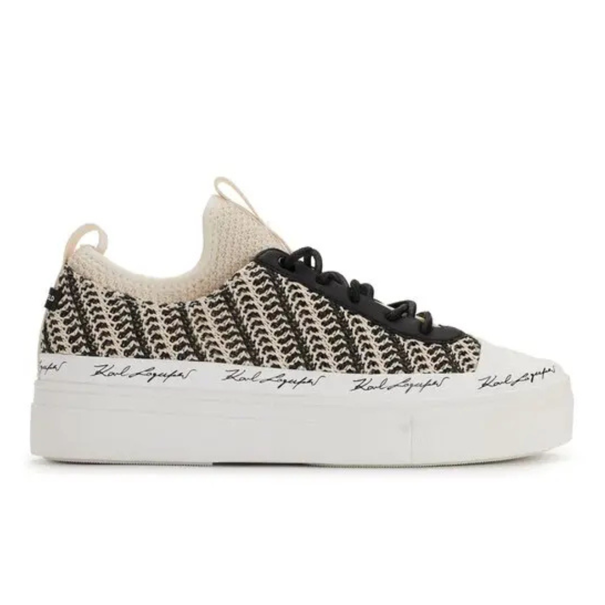KARL LAGERFELD PARIS CONA LACE UP Sneakers Women - BEGBLK - Beige-Black / 35