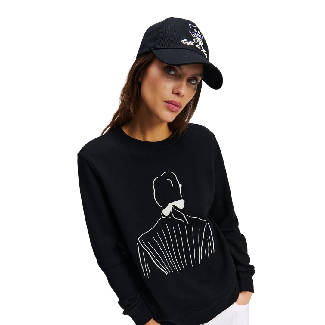 Karl Lagerfeld Paris Cotton Baseball Cap A2W33047-BLK - Black