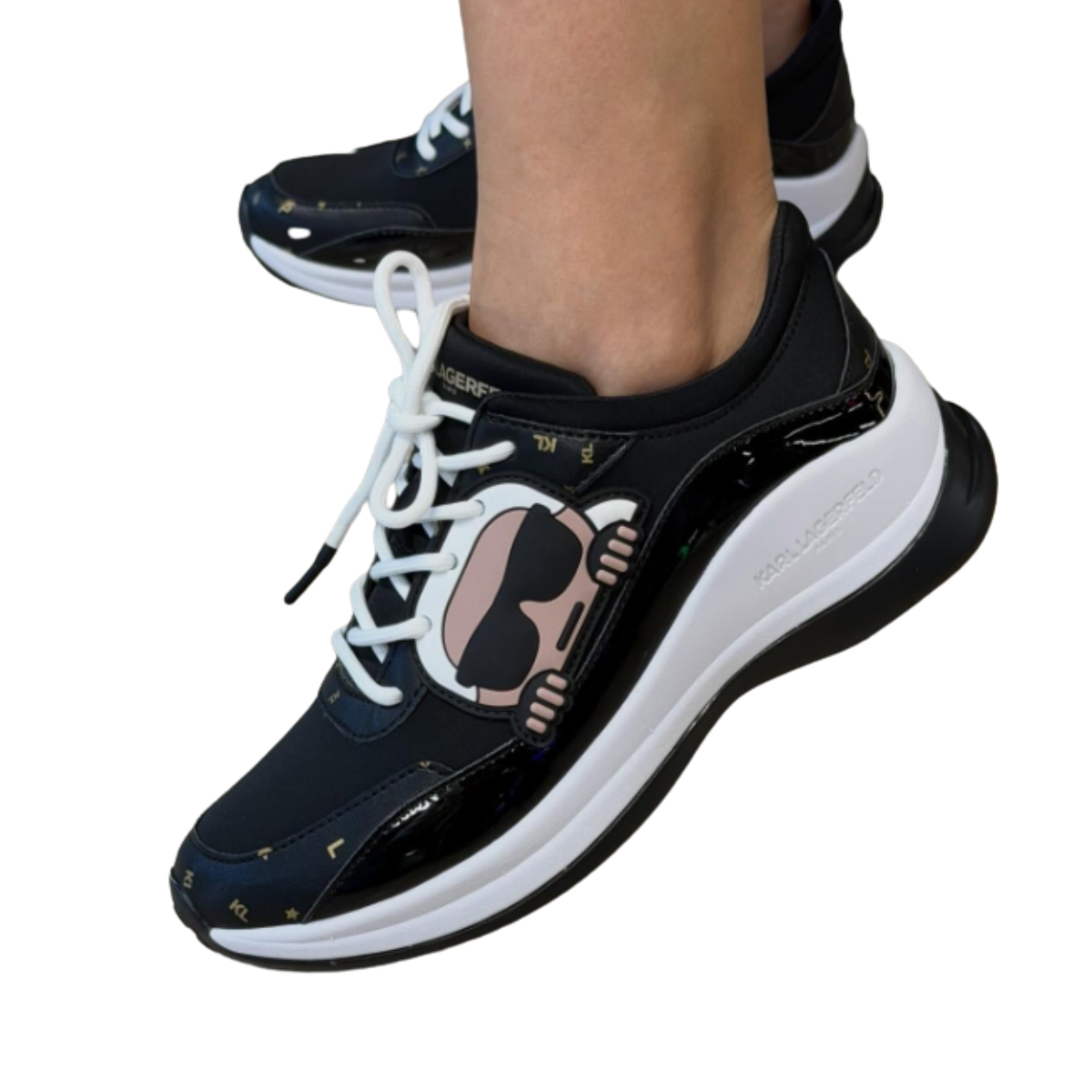 KARL LAGERFELD PARIS Coty Everyday Lace Up Sneakers Women - BLK