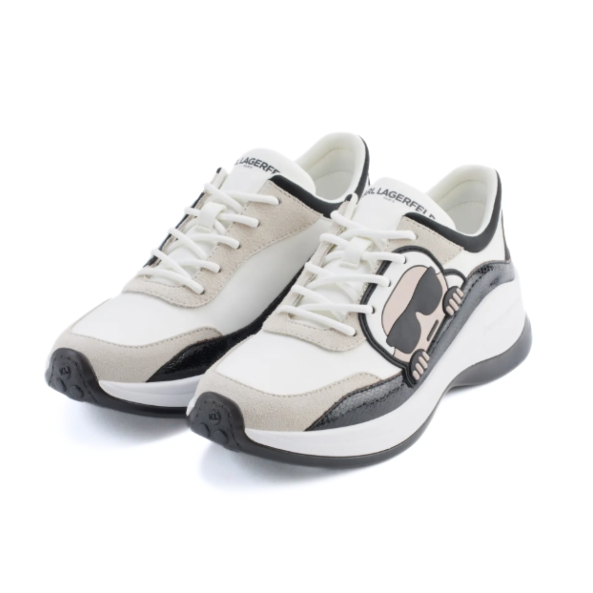 KARL LAGERFELD PARIS Coty Everyday Lace Up Sneakers Women - WHTBEG