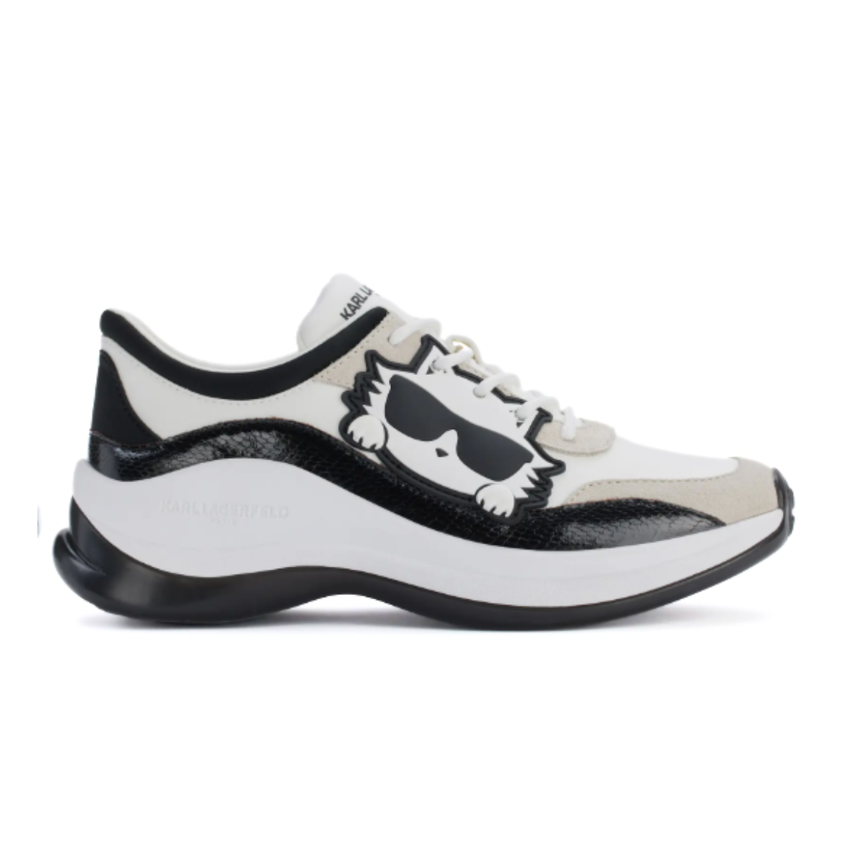 KARL LAGERFELD PARIS Coty Everyday Lace Up Sneakers Women - WHTBEG