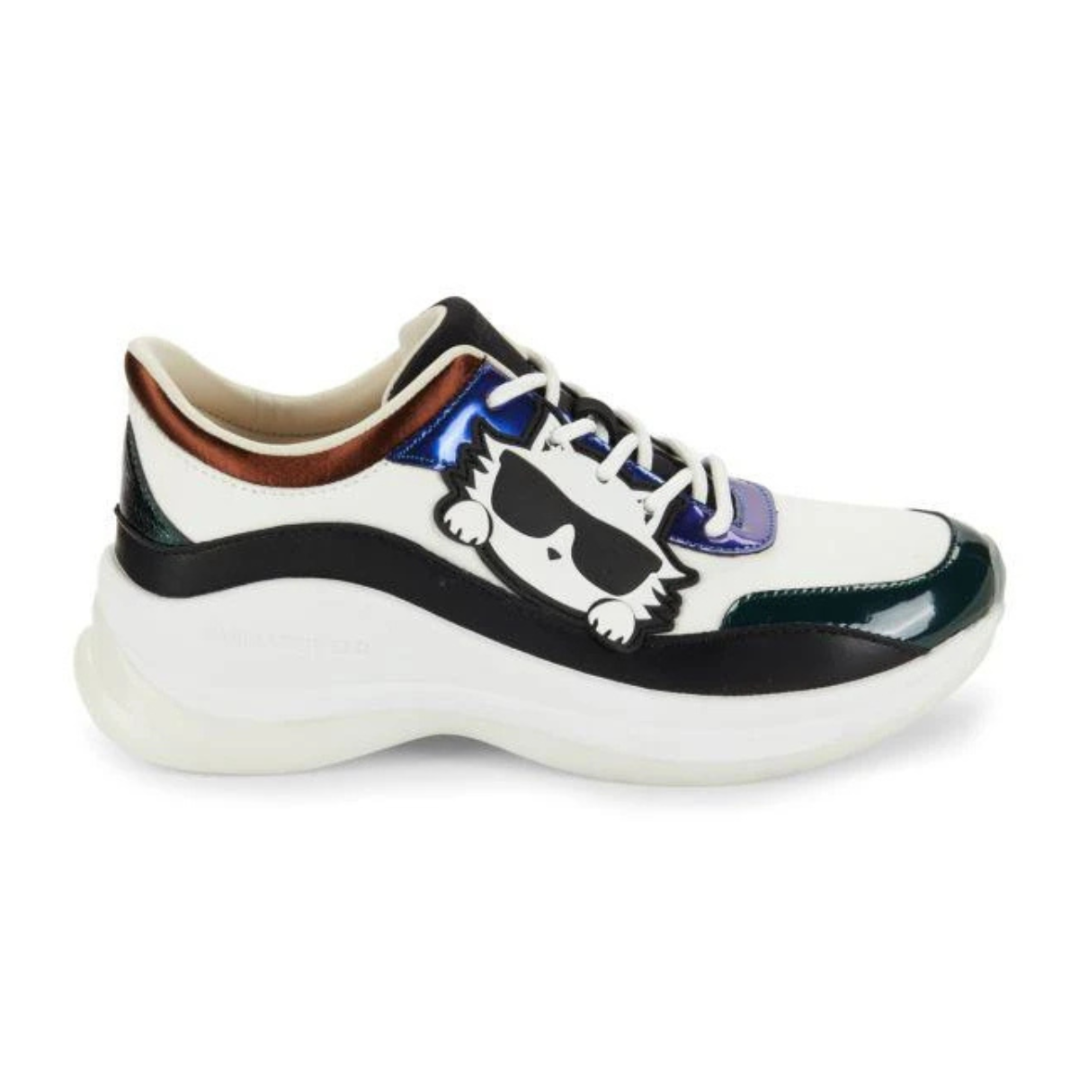 KARL LAGERFELD PARIS Coty Everyday Lace Up Sneakers Women - WHTBLU
