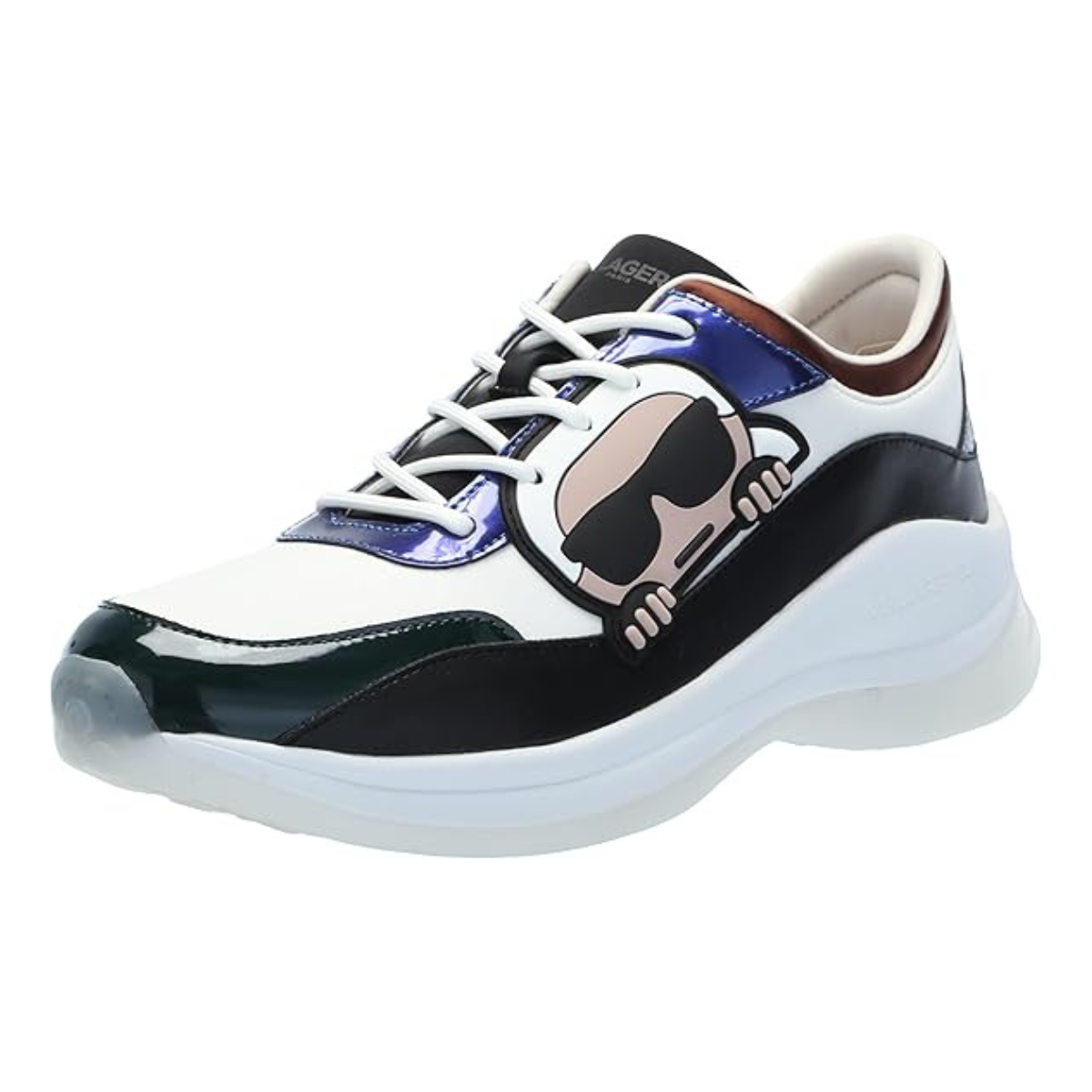 KARL LAGERFELD PARIS Coty Everyday Lace Up Sneakers Women - WHTBLU