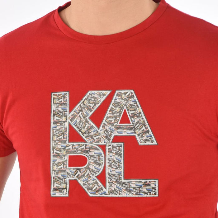 Karl Lagerfeld Paris CREW-NECK LIBRARY T-SHIRT - RED - Clothing