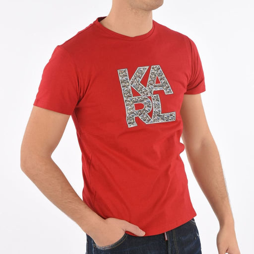 Karl Lagerfeld Paris CREW-NECK LIBRARY T-SHIRT - RED - L / Red - Clothing