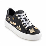KARL LAGERFELD PARIS Cushioned Insole Everyday Cate Rue Pins - Lace Up Sneaker Women- BLK