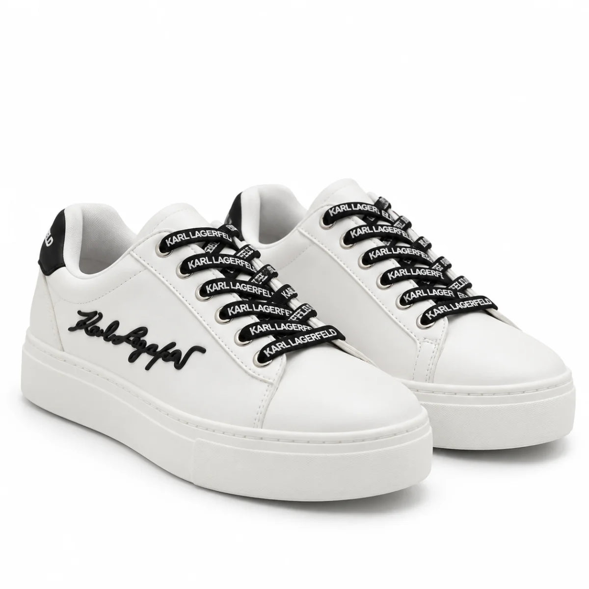 KARL LAGERFELD PARIS Cylie Low Top Sneaker - Women - WHTBLK
