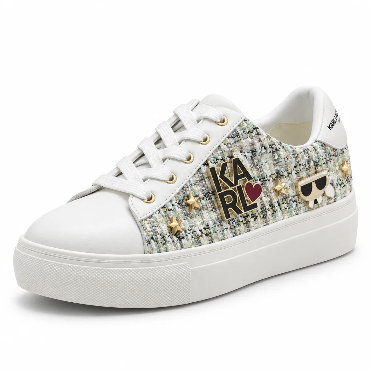 KARL LAGERFELD PARIS Date Pins Lace-Up Sneakers Women - WHT