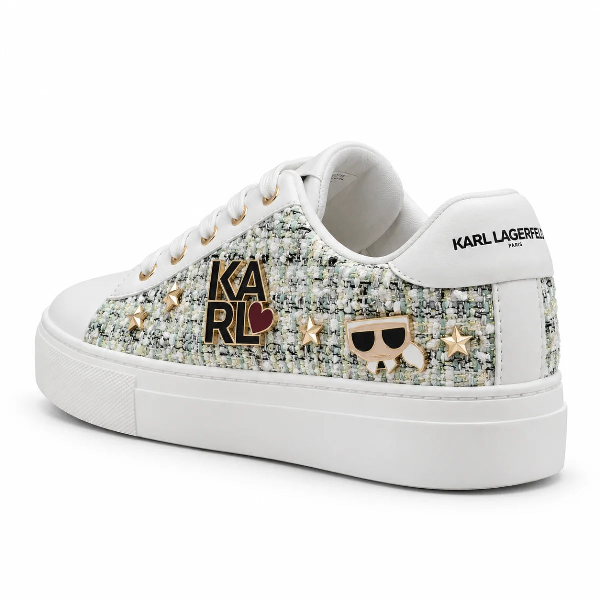 KARL LAGERFELD PARIS Date Pins Lace-Up Sneakers Women - WHT