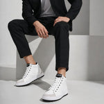 KARL LAGERFELD PARIS Debossed Logo High-Top Sneakers Men - WHT