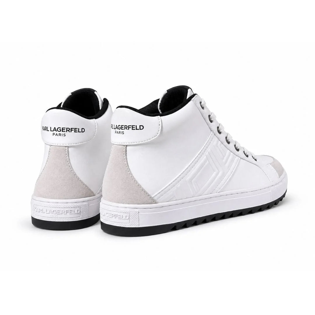 KARL LAGERFELD PARIS Debossed Logo High-Top Sneakers Men - WHT