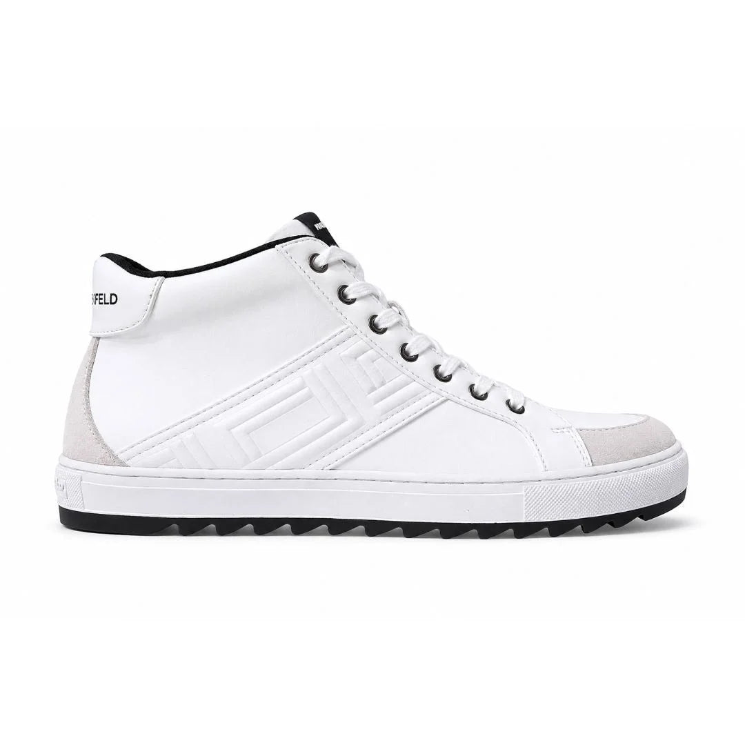 KARL LAGERFELD PARIS Debossed Logo High-Top Sneakers Men - WHT - White / 40