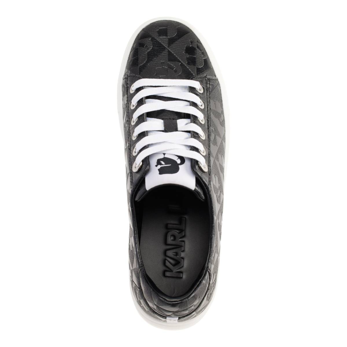 KARL LAGERFELD PARIS DIAMOND EMBOSESED LACE UP Sneakers Women - BLK