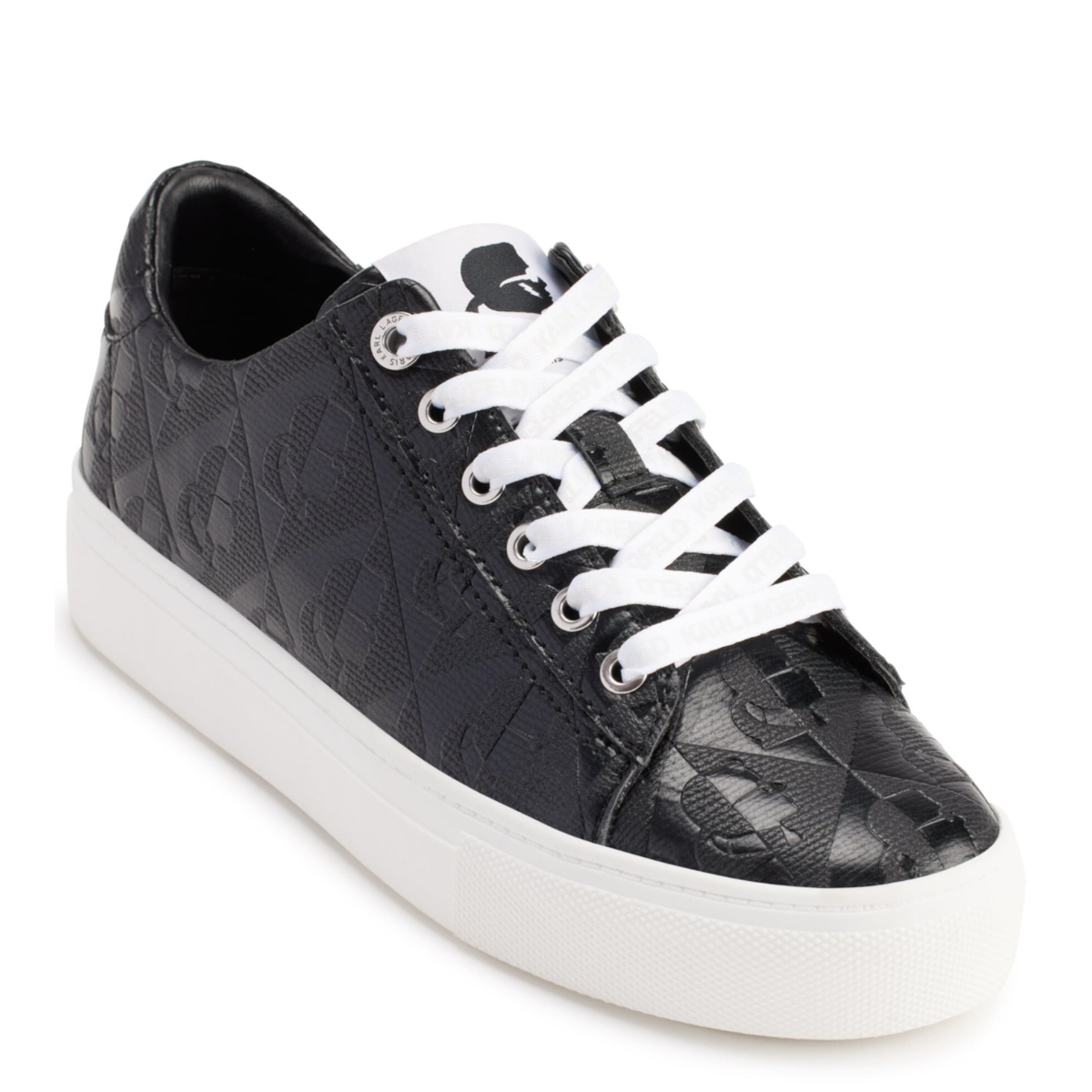 KARL LAGERFELD PARIS DIAMOND EMBOSESED LACE UP Sneakers Women - BLK