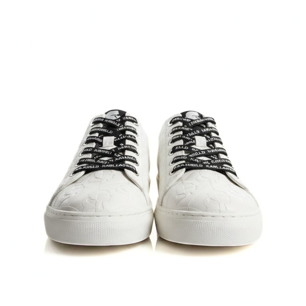KARL LAGERFELD PARIS DIAMOND EMBOSESED LACE UP Sneakers Women - WHT