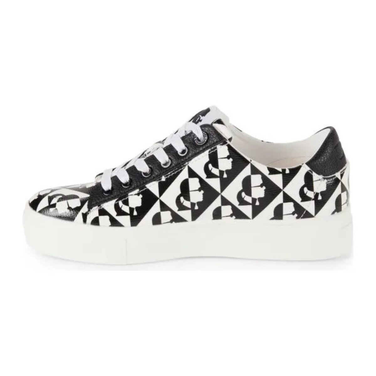 KARL LAGERFELD PARIS DIAMOND EMBOSESED LACE UP Sneakers Women - WHTBLK