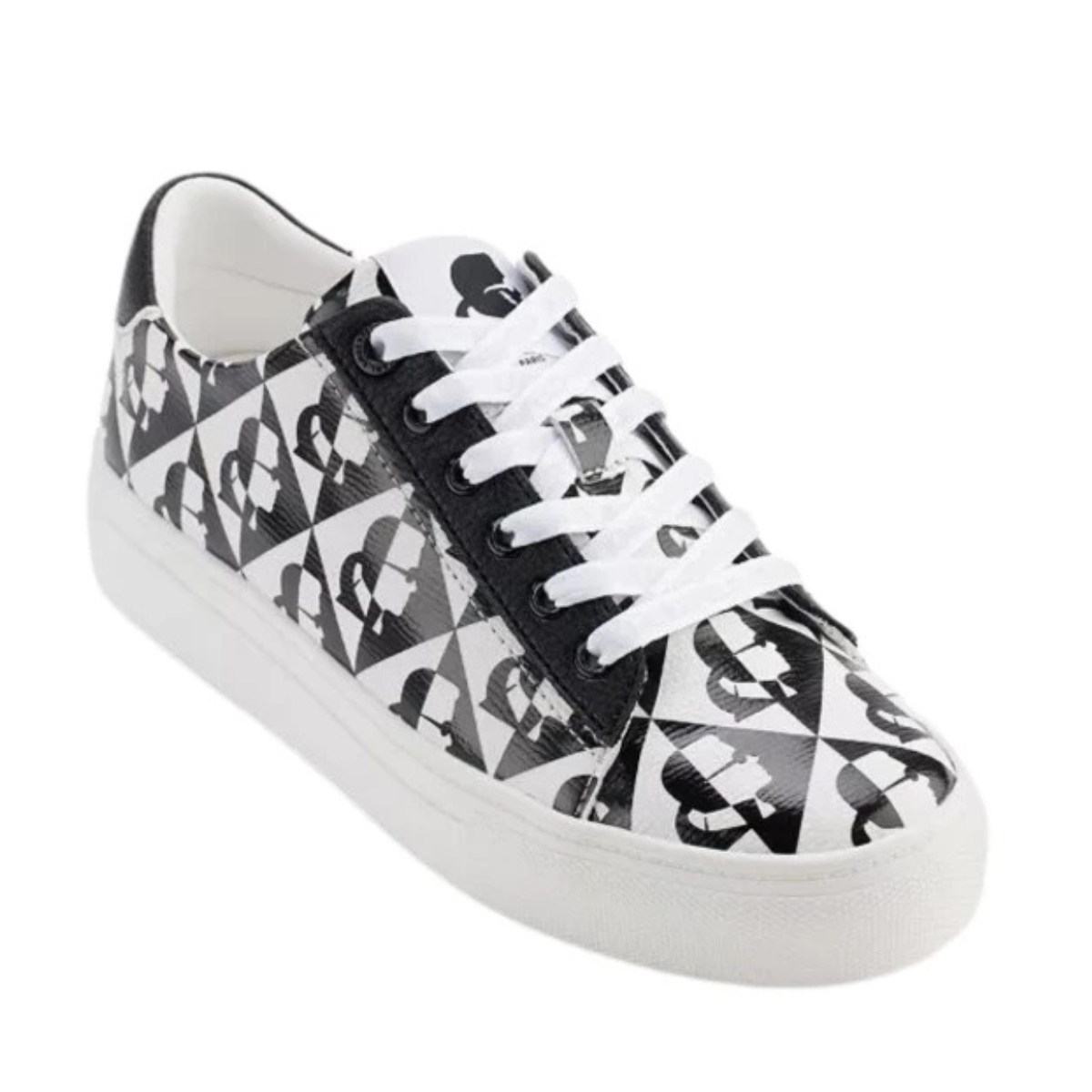 KARL LAGERFELD PARIS DIAMOND EMBOSESED LACE UP Sneakers Women - WHTBLK